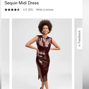 Express Burgundy Sequin Midi Dress